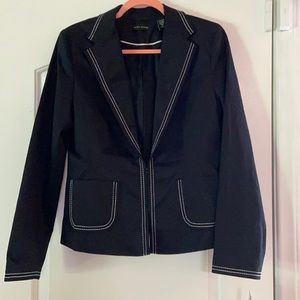 Great black jacket with white stitching
